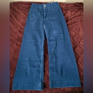 Maeve Deep Blue Wide-Leg Jeans Size 27